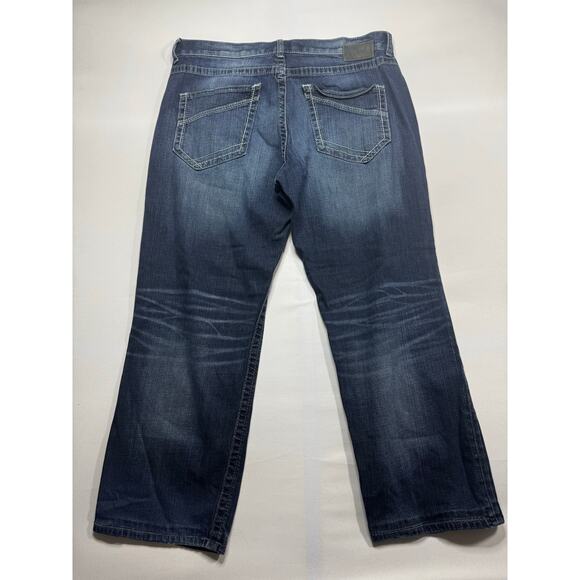 BKE Buckle Men's Seth Straight Leg Blue Denim Jeans - Size 38L (38x28) *HEMMED* - Picture 2 of 6